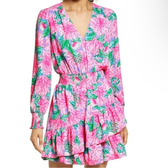 Lilly Pulitzer Cristiana Stretch Mini Dress Size 00 pink blossom try you - Picture 9 of 9